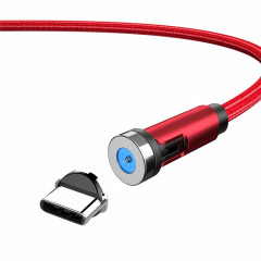 Câble de chargement de données rotatif CC56 USB vers Type-C / USB-C à interface magnétique avec prise anti-poussière, longueur du câble : 2 m (rouge)